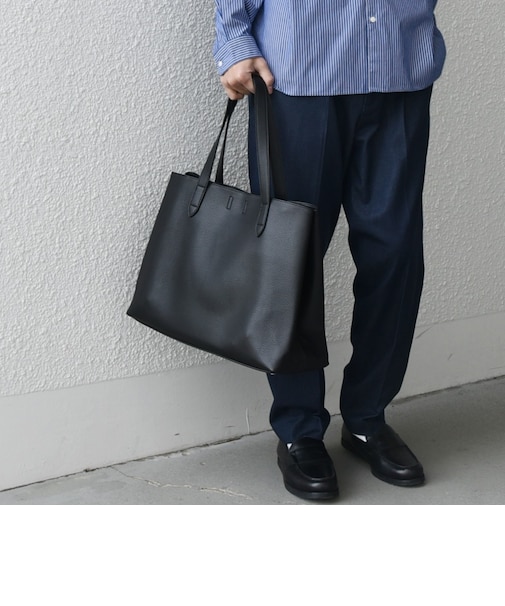 スプリット レザー トートバッグ (クラッチバッグ付き) 26AW◇