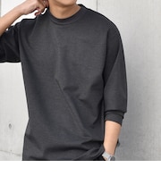 デザイン リブ ハイゲージ ポンチ クルーネック Tシャツ (ロンT)◆