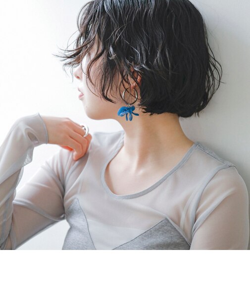 quaranciel: カラー フラワー フープ ピアス