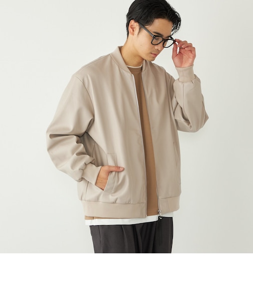 合成皮革 ボマー ジャケット◇