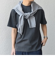 SHIPS any: デザイン リブ ハイゲージ ポンチ クルーネック Tシャツ◇
