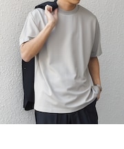 SHIPS any: デザイン リブ ハイゲージ ポンチ クルーネック Tシャツ◇