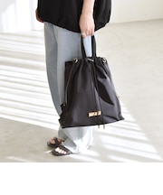 quaranciel: 3way ラインショルダー リュックサック トートバッグ（A4対応）