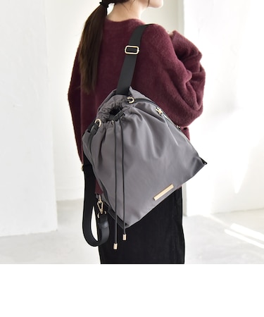 quaranciel: 3way ラインショルダー リュックサック トートバッグ(A4対応)