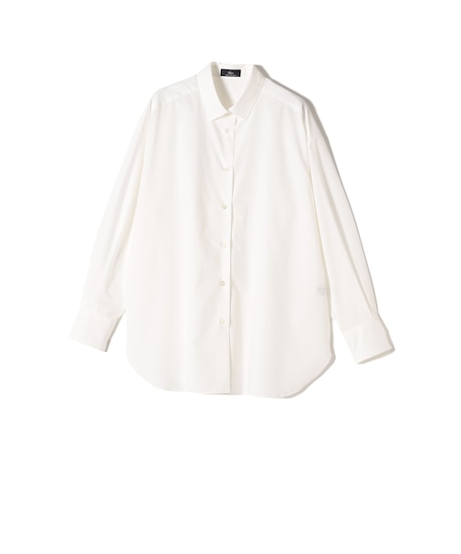 SHIPS Primary Navy Label:コットン タイプライター ビッグ シャツ