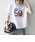 【WEB限定/SHIPS any別注】THE KNiTS:〈洗濯機可能〉ラウンドヘム プリント ショート TEE