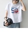 【WEB限定/SHIPS any別注】THE KNiTS:〈洗濯機可能〉ラウンドヘム プリント ショート TEE