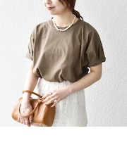 〈UVカット/接触冷感/吸水速乾/洗濯機可能〉USAコットン ツイスト TEE