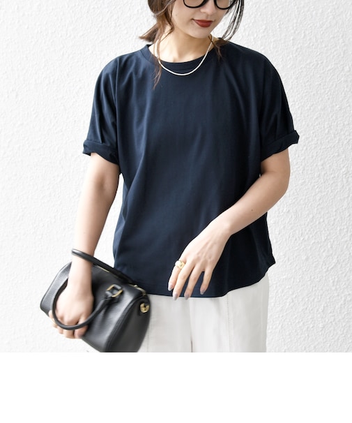〈UVカット/接触冷感/吸水速乾/洗濯機可能〉USAコットン ツイスト TEE