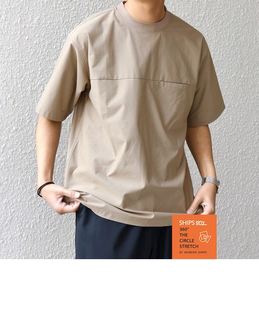 SHIPS any: 360° THE CIRCLE STRETCH ポケット Tシャツ(セットアップ対応)◇