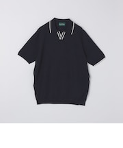 ALANPANE:16ゲージ コットン スキッパー ニット ポロシャツ