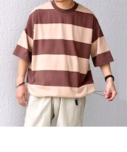 SHIPS any: ワイド カラー ボーダー スピンドル Tシャツ◇