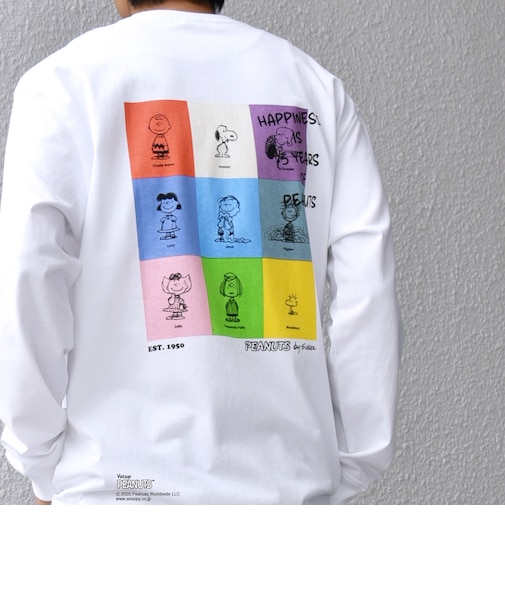 SNOOPY コラボ 75th グラフィック プリント Tシャツ(ロンT)◇