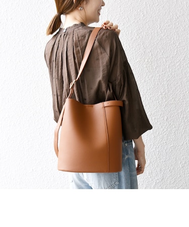 VELETTO: ポシェット付き 3WAY ワンハンドル バケツ ショルダー バッグ