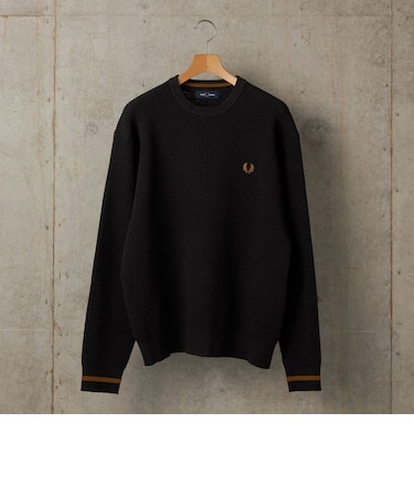 【SHIPS別注】FRED PERRY: シングル ティップ ワッフル ニット