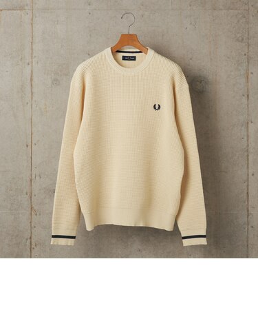 【SHIPS別注】FRED PERRY: シングル ティップ ワッフル ニット