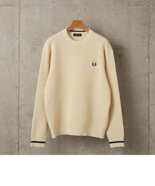 【SHIPS別注】FRED PERRY: シングル ティップ ワッフル ニット