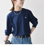 《一部追加予約》【SHIPS any別注】LACOSTE:〈洗濯機可能〉ピケ クルーネック ロンT 26AW