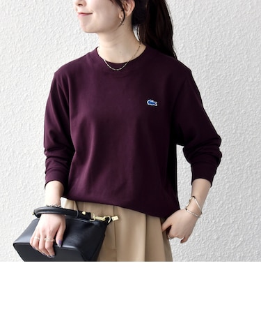 《一部追加予約》【SHIPS any別注】LACOSTE:〈洗濯機可能〉ピケ クルーネック ロンT 26AW
