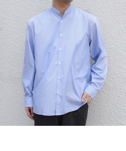 SHIPS any: LIM BLESS ソリッド / ストライプ バンドカラー シャツ 26AW◇