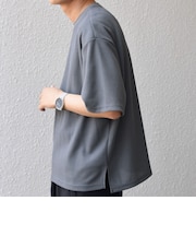 SHIPS any: ワッフル リラックス クルーネック Tシャツ◇