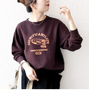 【SHIPS any別注】THE KNiTS:〈洗濯機可能〉ロゴ プリント スウェット