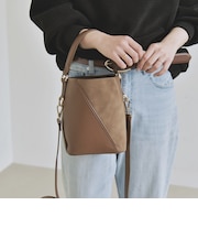 2way コンビ バケツ ショルダーバッグ × フェイクファー 巾着