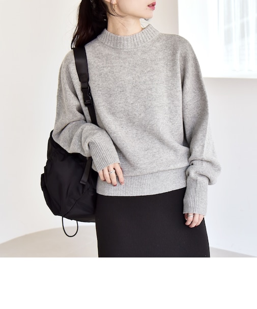 quaranciel: AQUA カシミヤ ミックス 2way ハイネック カーディガン