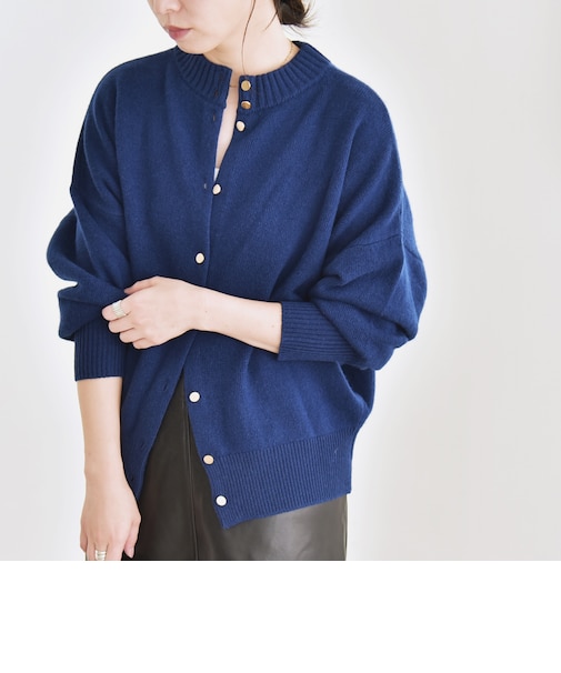 quaranciel: AQUA カシミヤ ミックス 2way ハイネック カーディガン