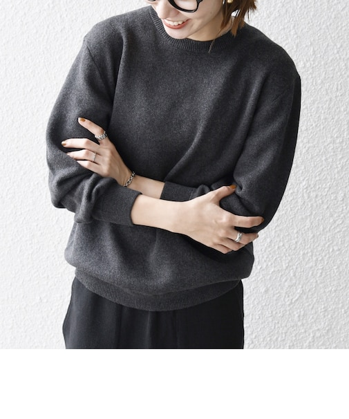 〈手洗い可能〉コットン カシミヤ スウェットライク ニット 26AW◆