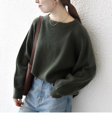 〈手洗い可能〉AQUA カシミヤ ミックス ハイネック ニット
