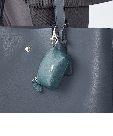 【WEB限定】SHIPS:【SAFFIANO LEATHER】ミニ ポーチ バッグ チャーム
