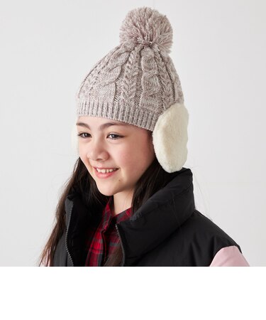 ポンポン イヤーマフ ニット キャップ<KIDS>◇