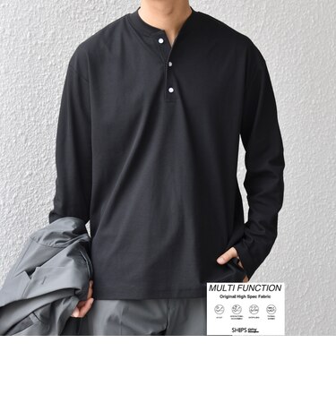 〈抗菌防臭/遮熱等〉マルチファンクション ヘンリーネック Tシャツ(ロンT)◇