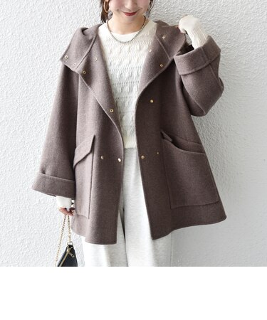 リバー フーデッド Aライン ミドル コート