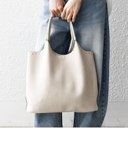 【WEB限定】ポーチ付き スタッズ A4 トート バッグ
