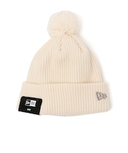 NEW ERA: ポンポン ワンポイント 刺繍 リブ ニットキャップ <KIDS>