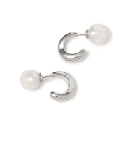 フープ 封入 パール モチーフ キャッチ ピアス