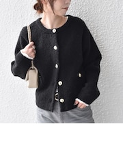 【WEB限定】〈手洗い可能〉ブークレ ニット ジャケット◇