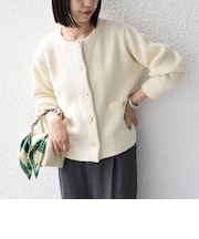 【WEB限定】〈手洗い可能〉ブークレ ニット ジャケット◇