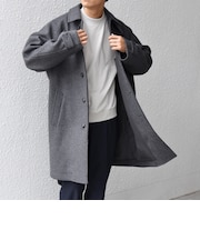 PURE WOOL MELTON ステンカラー コート 26AW◆