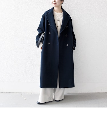 《一部追加予約》【WEB限定】PURE WOOL ロング テーラード コート