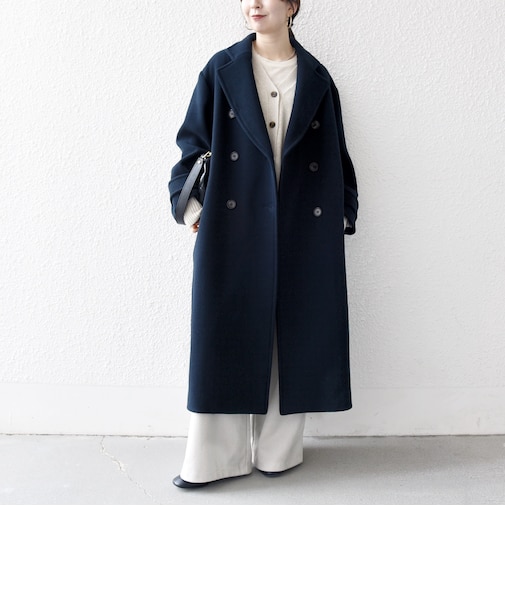 《一部追加予約》【WEB限定】PURE WOOL ロング テーラード コート