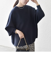 【WEB限定】〈手洗い可能〉ダブルフェイス ボリュームスリーブ ニット プルオーバー