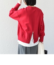 スウェットライク バックジップ ニット◇