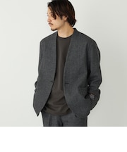 SHIPS Colors:T/W ツイード ノーカラー ジャケット(セットアップ対応可能)◇