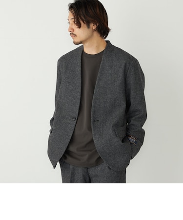 SHIPS Colors:T/W ツイード ノーカラー ジャケット(セットアップ対応可能)◇