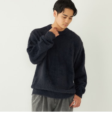 〈手洗い可能〉シャギー クルーネック ニット