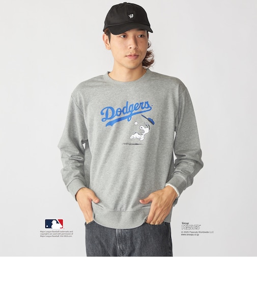 【WEB限定】SHIPS: VINTAGE PEANUTS×MLB プリント クルーネック スウェット