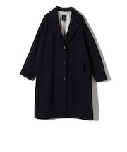SHIPS Primary Navy Label:ヘリンボーン ウール シングル チェスター コート